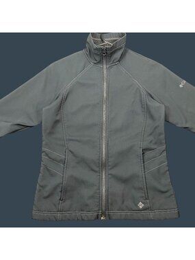Columbia Womens Black Full-Zip Softshell Fleece Jacket XS Lightweight Outerwear